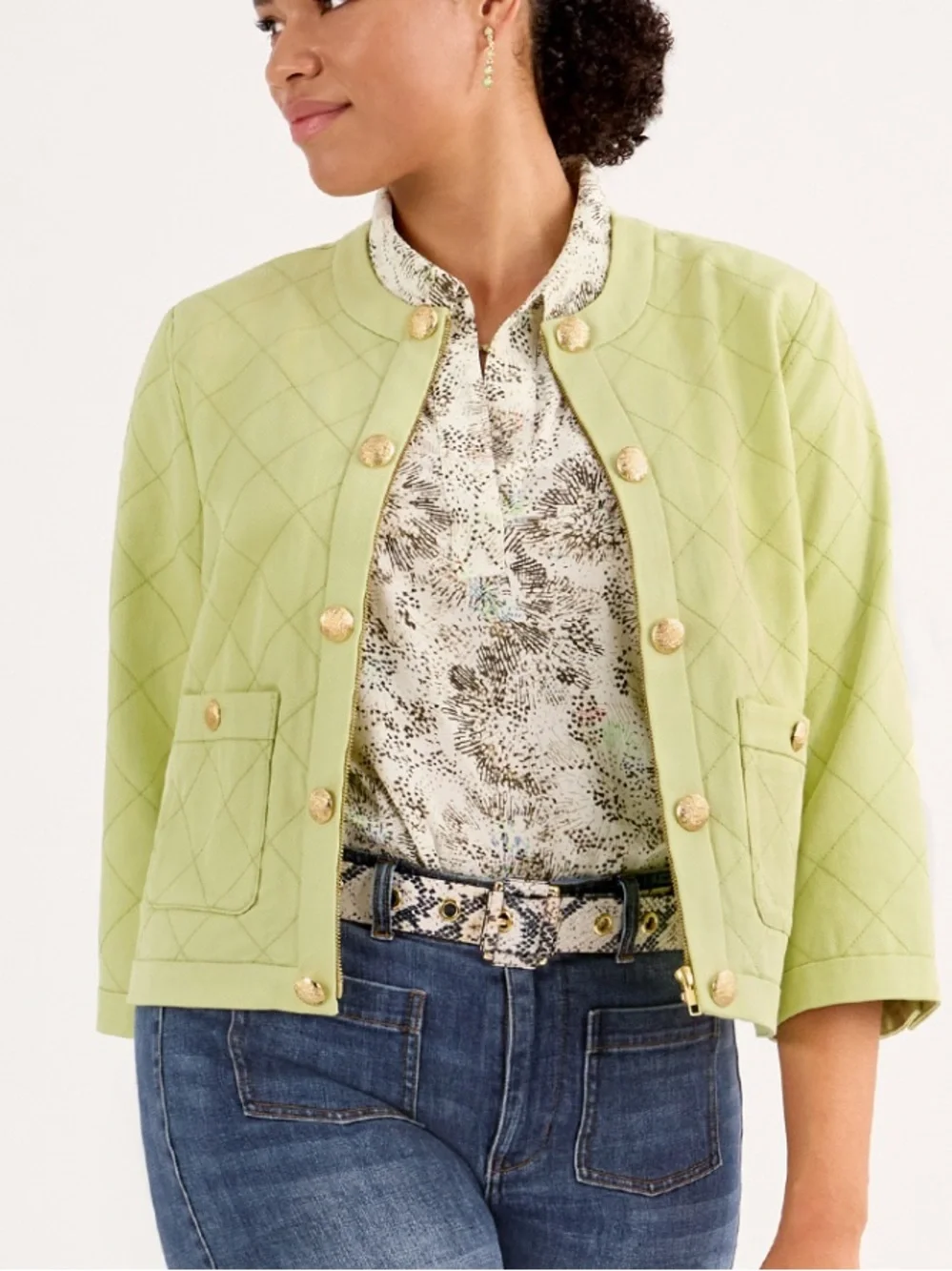 CAbi Tea Cake Topper Cotton Jacket Sz M